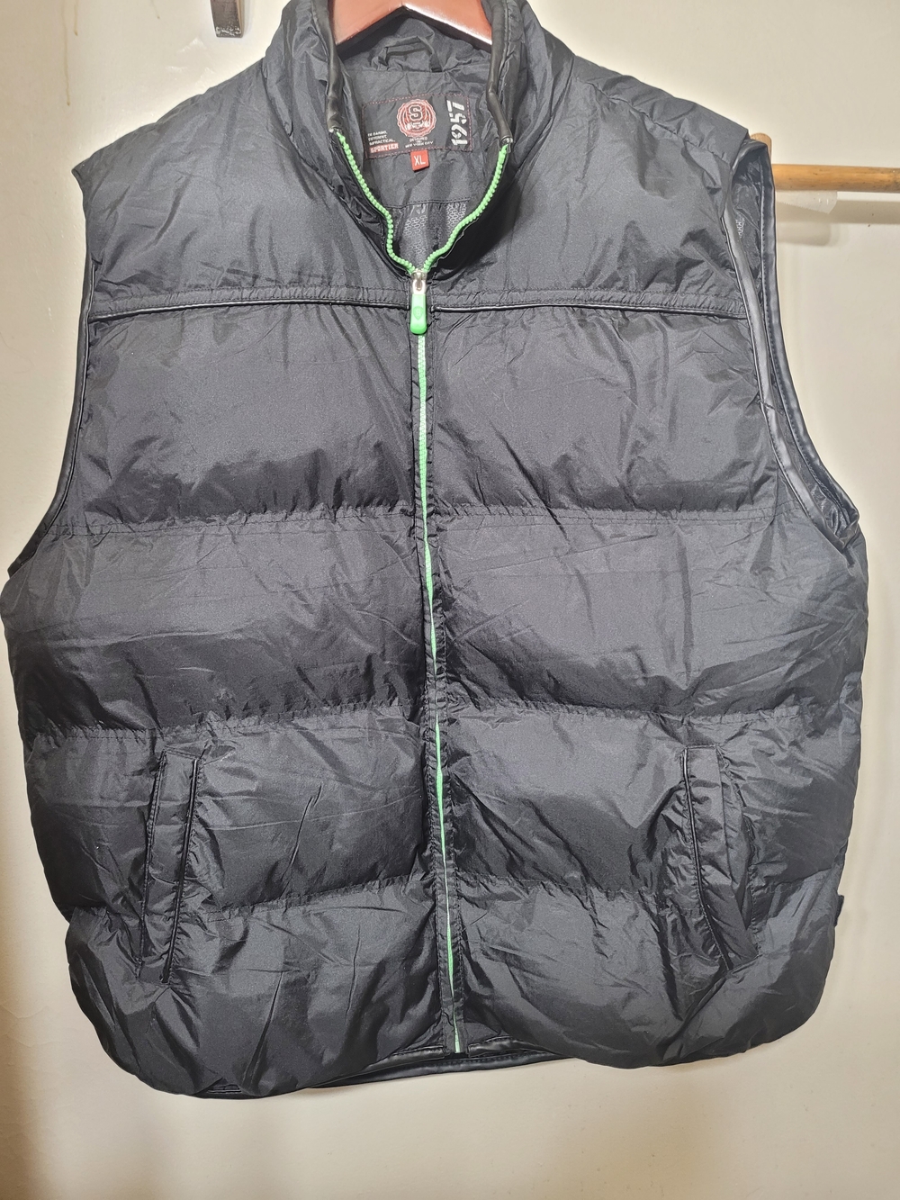 Puffer Men’s Vest SPORTIER 1957  Black And Green  - Size XL